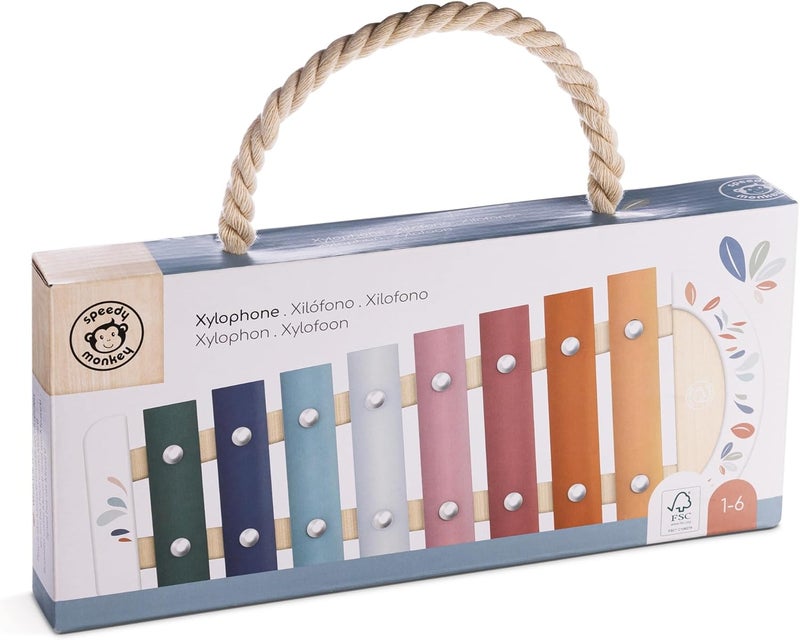 SPEEDY MONKEY Store Colorful Xylophone – 8 Tuned Metal Keys with Wooden Mallet, Safe Musical Toy for Toddlers 1+ Years, Enhances Sound Exploration, Learning & Coordination - Image 4